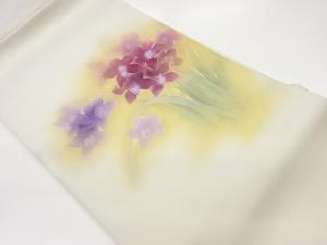 作家物　塩瀬手描き金彩水仙模様名古屋帯